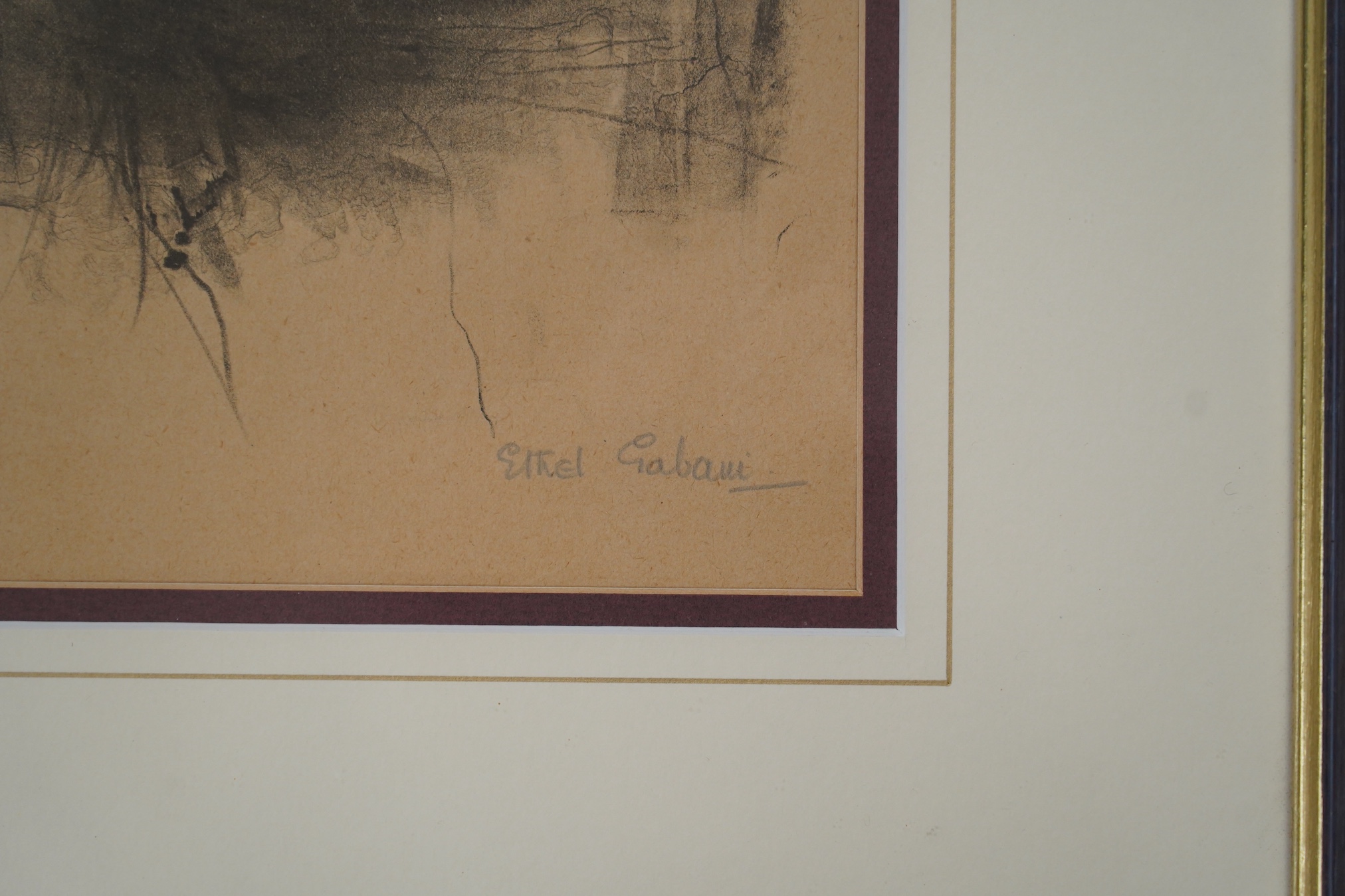 Ethel Gabain (French, 1883-1950), lithograph, 'Deuil' (Mourning), signed in pencil, 41 x 30cm. Condition - fair, paper browned